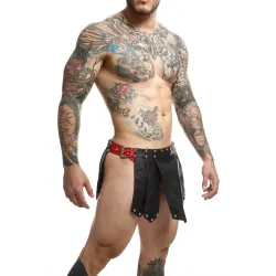 MOB Eroticwear Jupe homme Sm Roman Skirt Noire-Rouge
